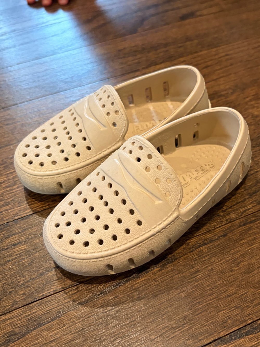 Floafers Kids White Slip-On Perforated Shoes